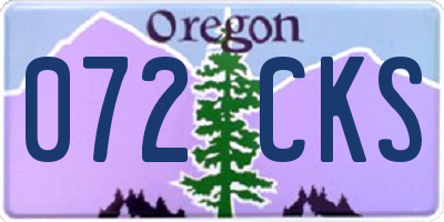 OR license plate 072CKS