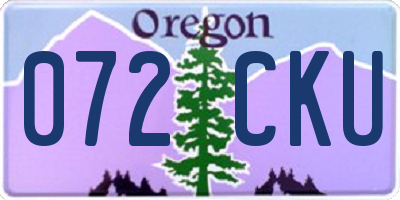 OR license plate 072CKU