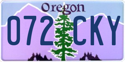 OR license plate 072CKY