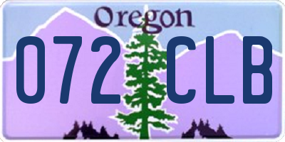 OR license plate 072CLB