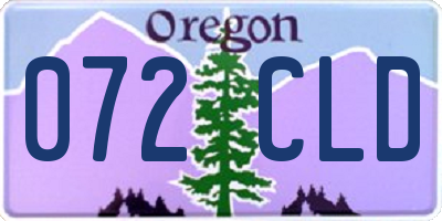 OR license plate 072CLD