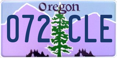 OR license plate 072CLE