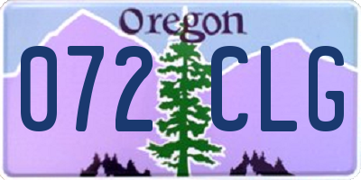 OR license plate 072CLG