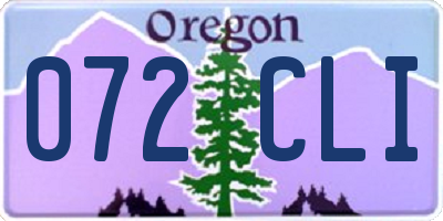 OR license plate 072CLI