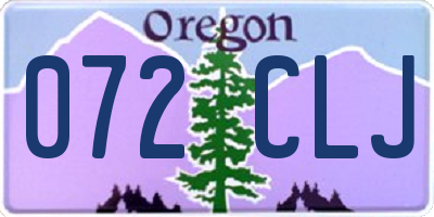 OR license plate 072CLJ