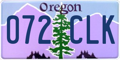 OR license plate 072CLK