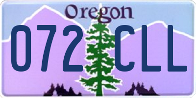 OR license plate 072CLL