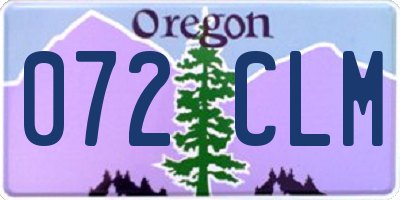 OR license plate 072CLM