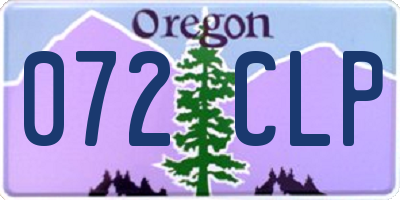 OR license plate 072CLP
