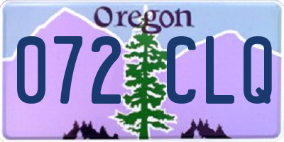 OR license plate 072CLQ