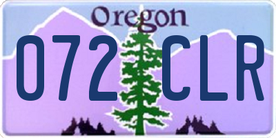 OR license plate 072CLR
