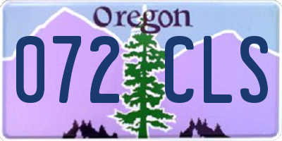 OR license plate 072CLS