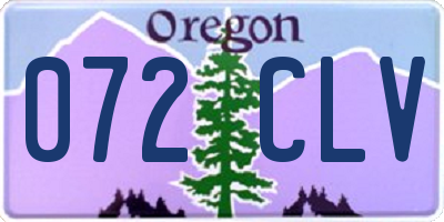 OR license plate 072CLV
