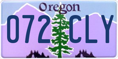 OR license plate 072CLY