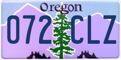 OR license plate 072CLZ