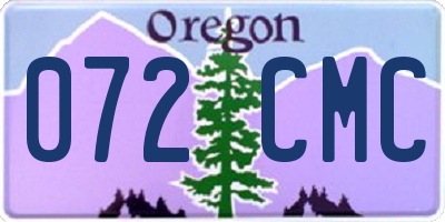 OR license plate 072CMC