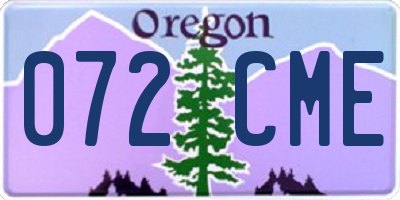 OR license plate 072CME