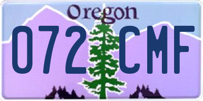 OR license plate 072CMF