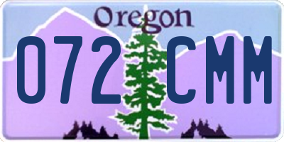 OR license plate 072CMM