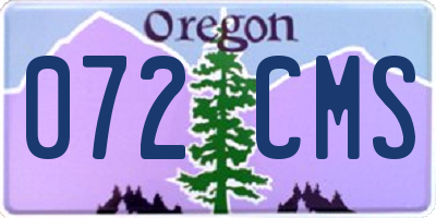 OR license plate 072CMS