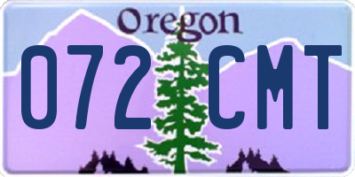 OR license plate 072CMT