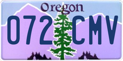 OR license plate 072CMV