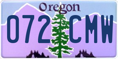 OR license plate 072CMW