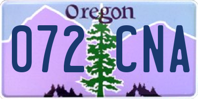 OR license plate 072CNA
