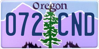 OR license plate 072CND
