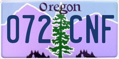 OR license plate 072CNF