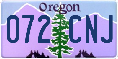 OR license plate 072CNJ