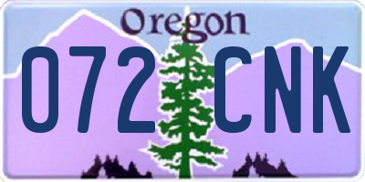 OR license plate 072CNK