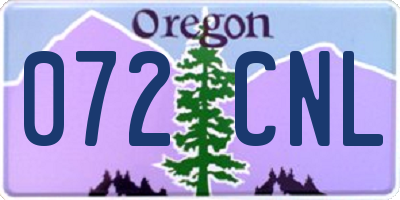 OR license plate 072CNL