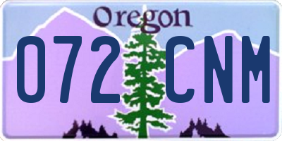 OR license plate 072CNM