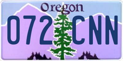 OR license plate 072CNN