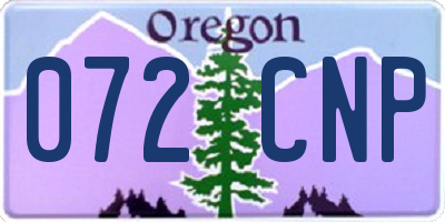OR license plate 072CNP