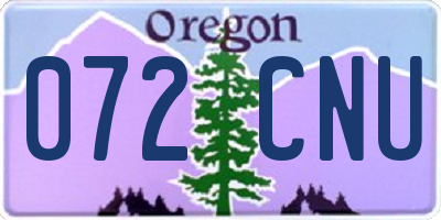 OR license plate 072CNU
