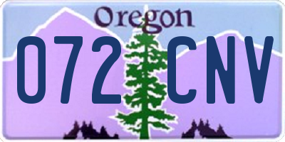 OR license plate 072CNV