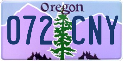 OR license plate 072CNY