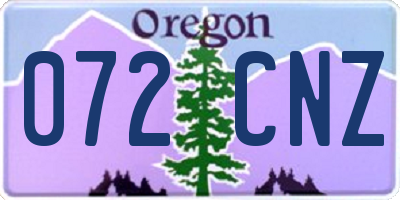 OR license plate 072CNZ