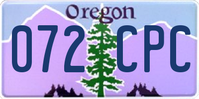 OR license plate 072CPC