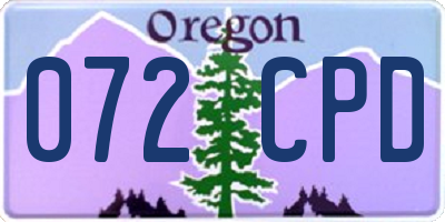 OR license plate 072CPD