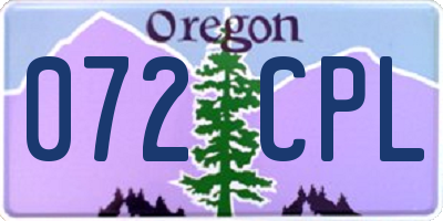 OR license plate 072CPL