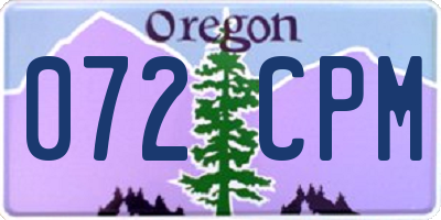 OR license plate 072CPM