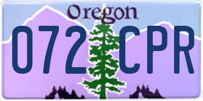 OR license plate 072CPR