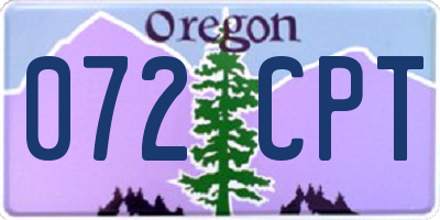 OR license plate 072CPT