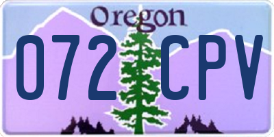 OR license plate 072CPV