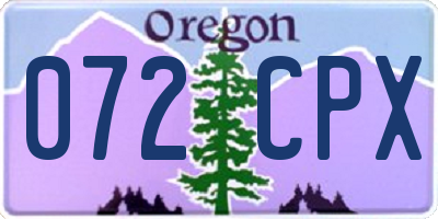 OR license plate 072CPX