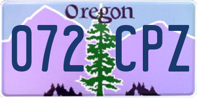 OR license plate 072CPZ