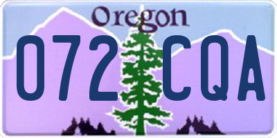 OR license plate 072CQA